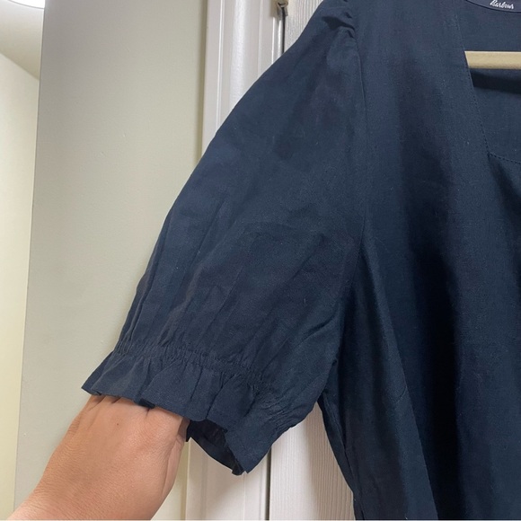 Barbour Navy leilani linen blend square neck puff sleeve Jumpsuit 14 - Picture 10 of 15